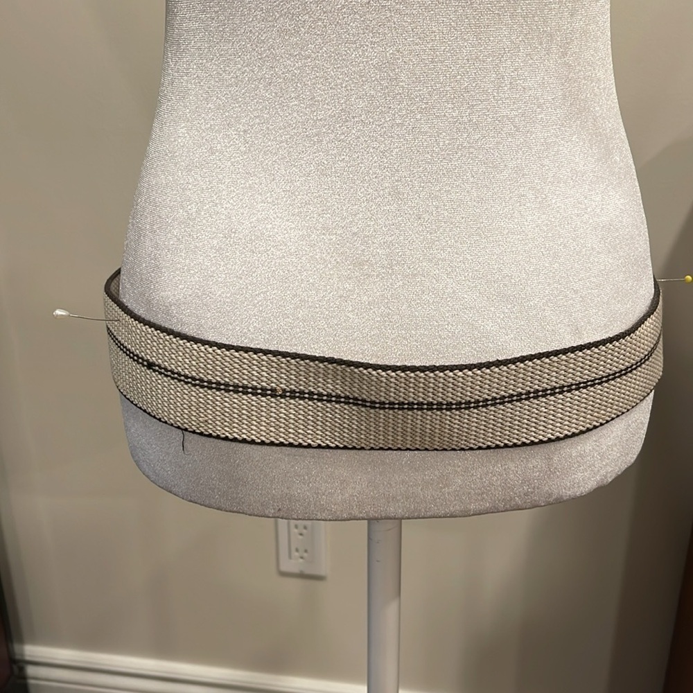 Indie Sleaze Grommet Belt Cream Black Canvas Festival Gorpcore 46” - Picture 3 of 5